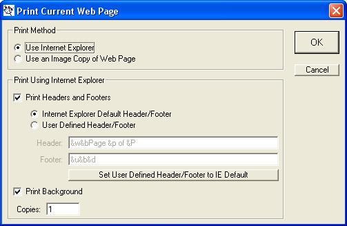 Print Control Dialog